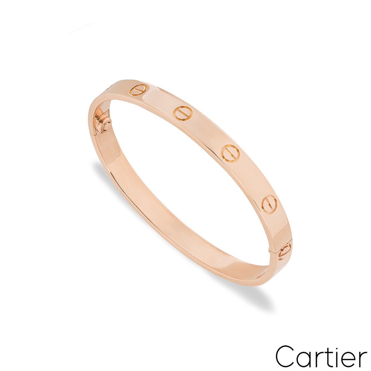 Cartier Rose Gold Plain Love Bracelet Size 17 B6035617